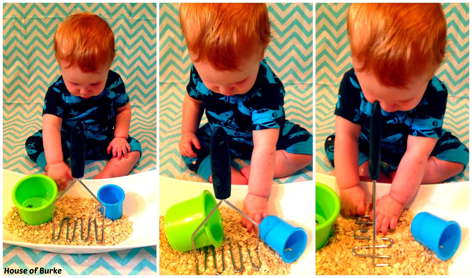 House of Burke Sensory Baby Play Exploring Oats