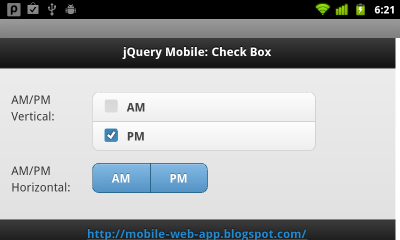 jQuery Mobile: CheckBox jQuery Mobile: CheckBox
