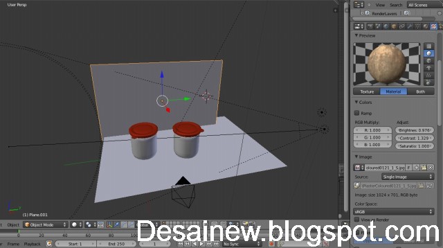 preview modeling kemasan lem di blender 3d