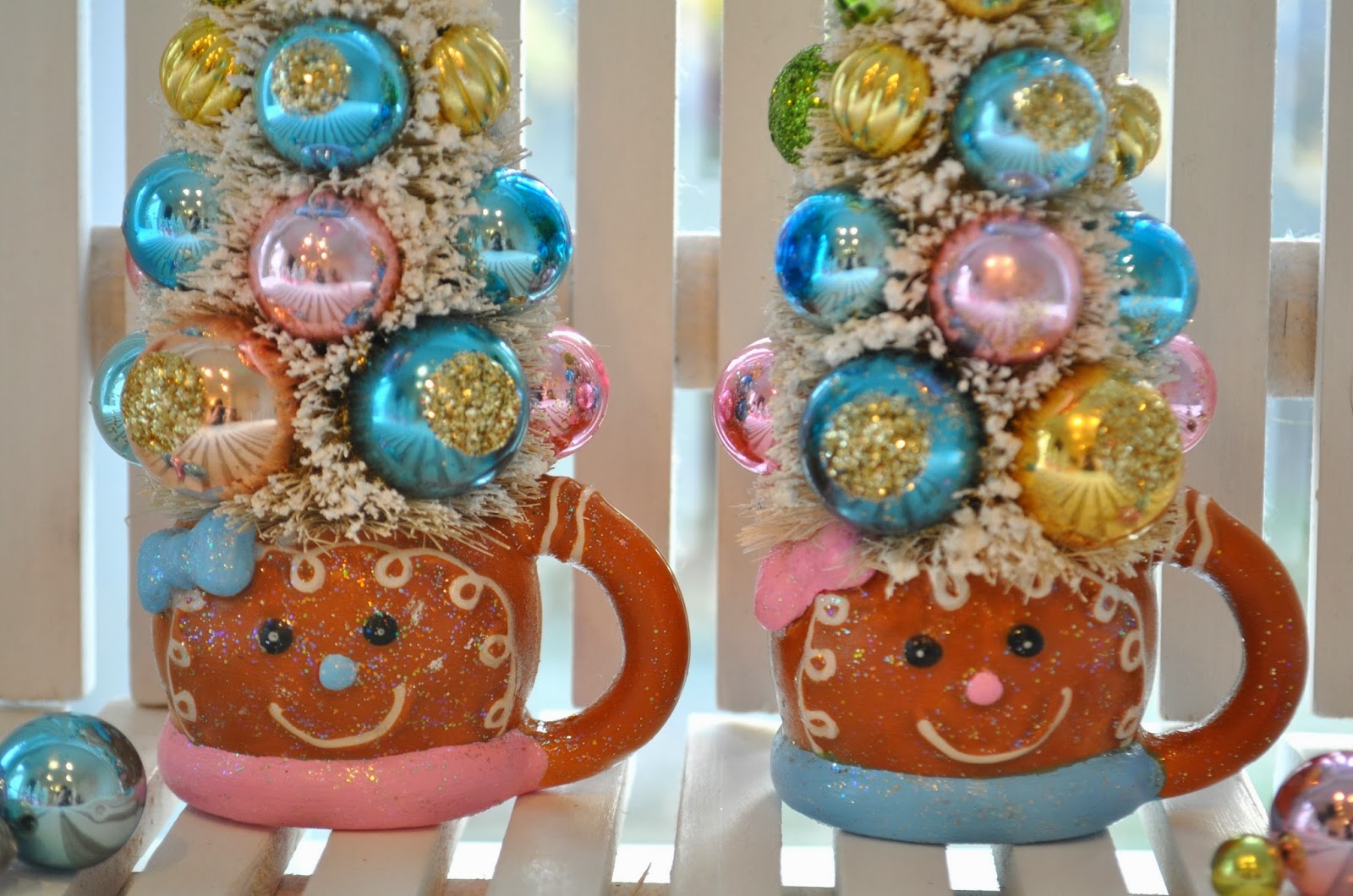 Holiday Sparkle Bottle Brush Trees