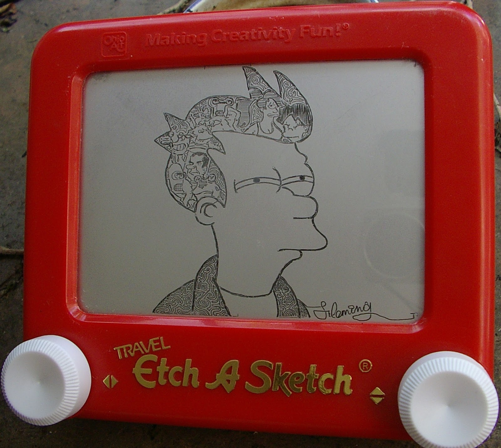 Unique Famous Etch A Sketch Drawings with simple drawing