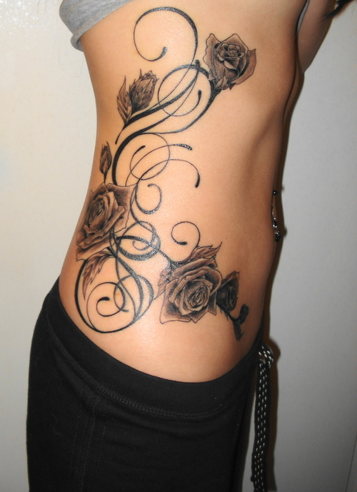 Awesome Tattoos on Side of Ribs for Girls 2011