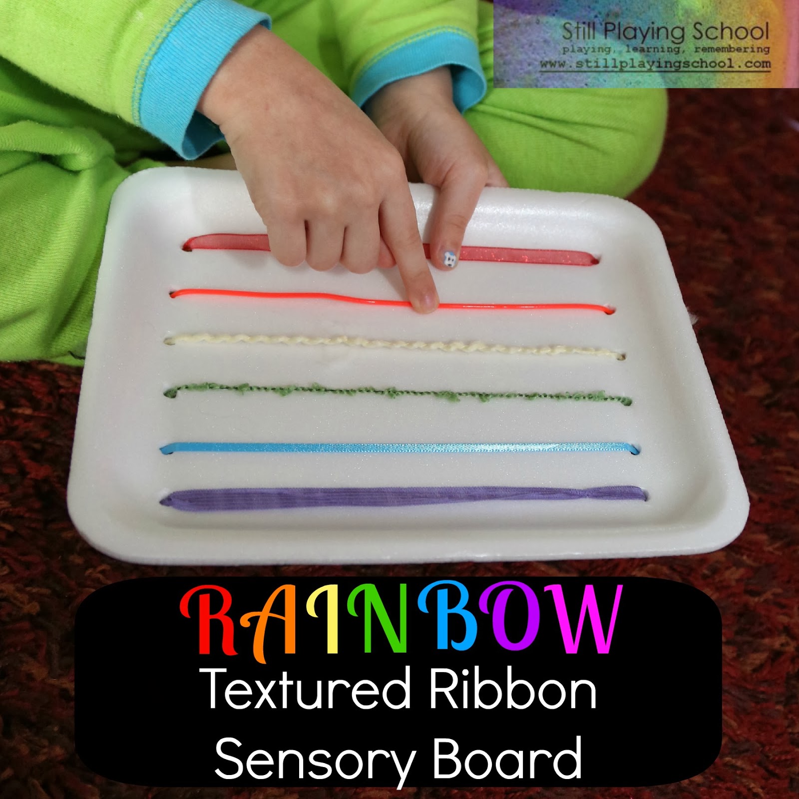 Rainbow Textured Ribbon Sensory Board   Still Playing School
