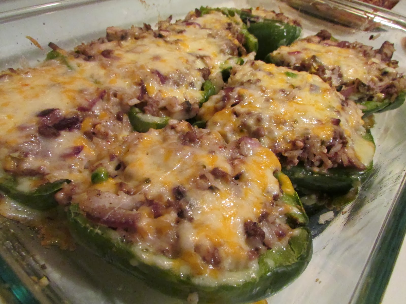 Foodie Mom Mushroom Cheddar Burger Stuffed Peppers