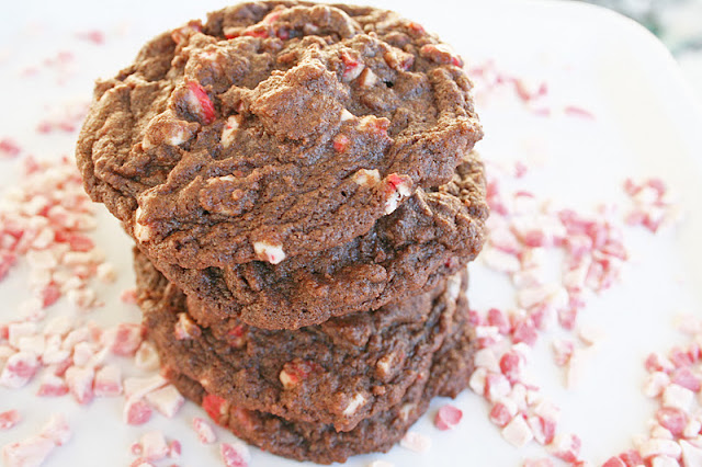 Chocolate Peppermint Chip Cookies ohsweetbasil.com Chocolate Peppermint Chip Cookies
