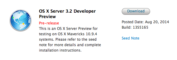 Mac OS X Server 3.2 Developer Preview 3 (13S5165) Mac OS X Server 3.2 Developer Preview 3 (13S5165)