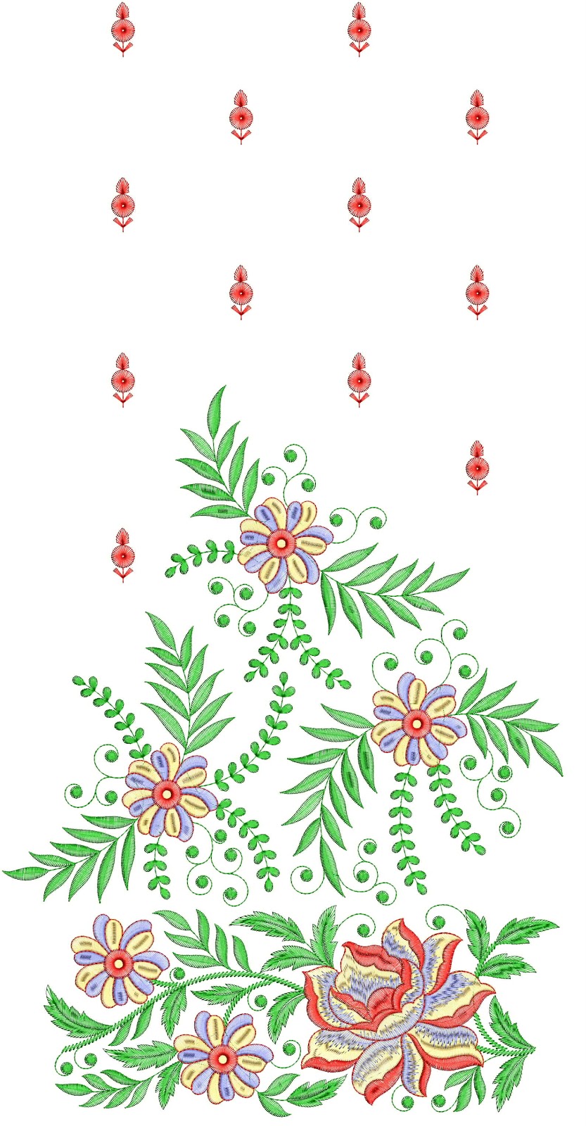 Embdesigntube top rated daman type embroidered duppta