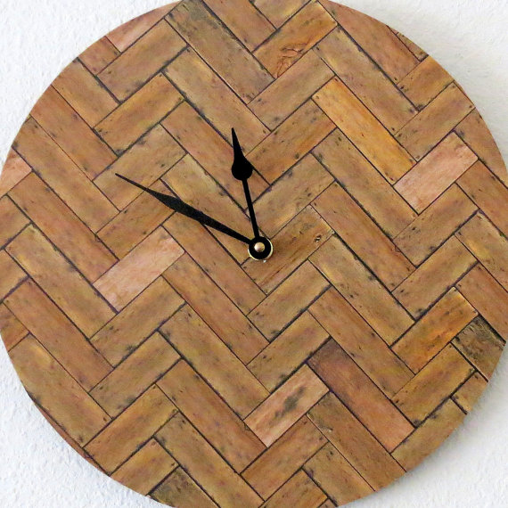 Clock Envy Kitchen Butcher Block Wall Clock