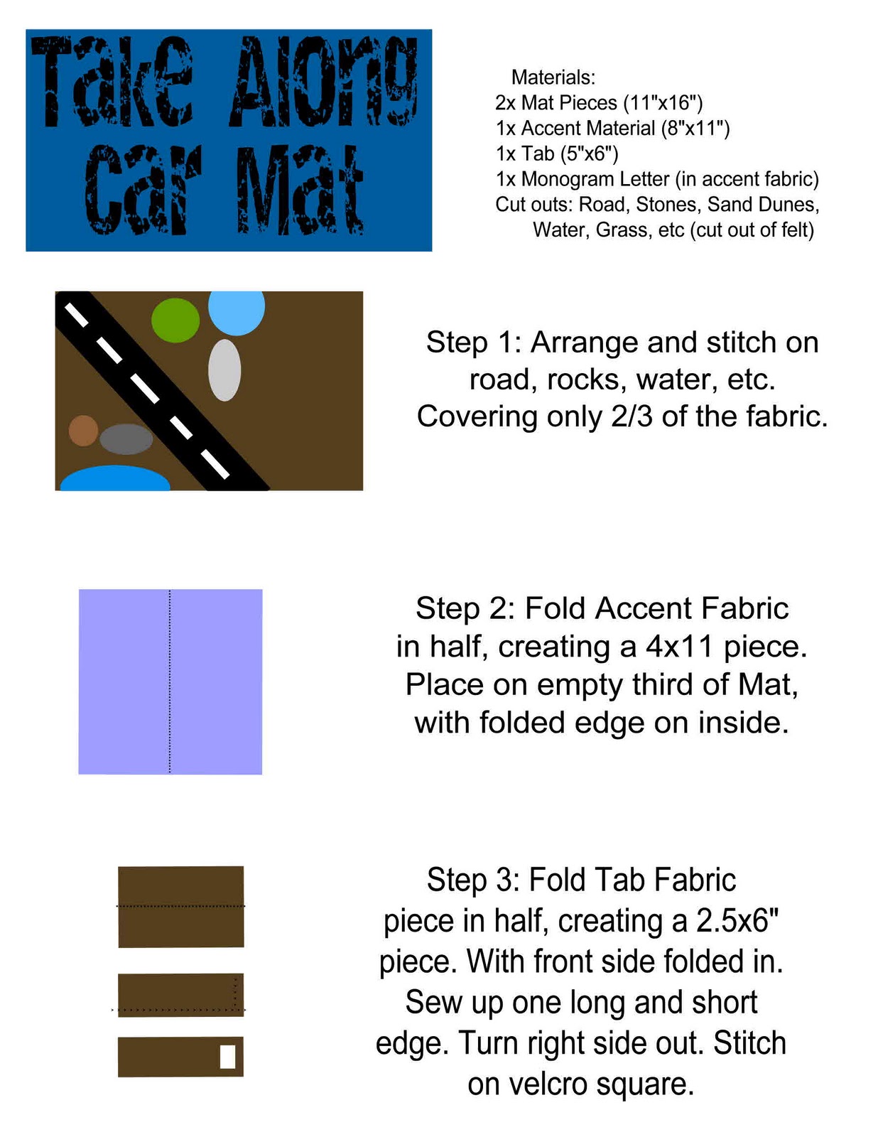 just Sweet and Simple Take Along Car Mat