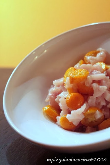 tartare di pesce spada e kumquat