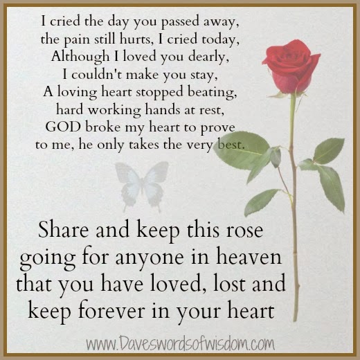 cried the day you passed away,