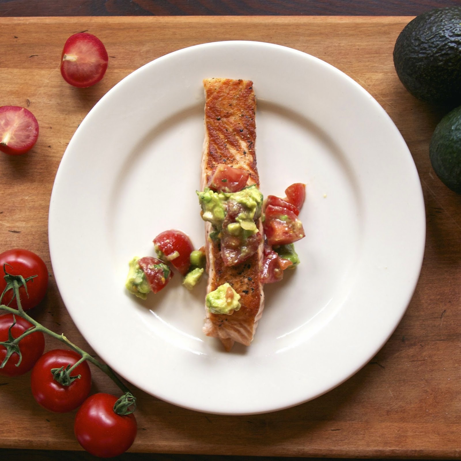 Salmon with Tomato Avocado Salsa French Fridays with Dorie Simple