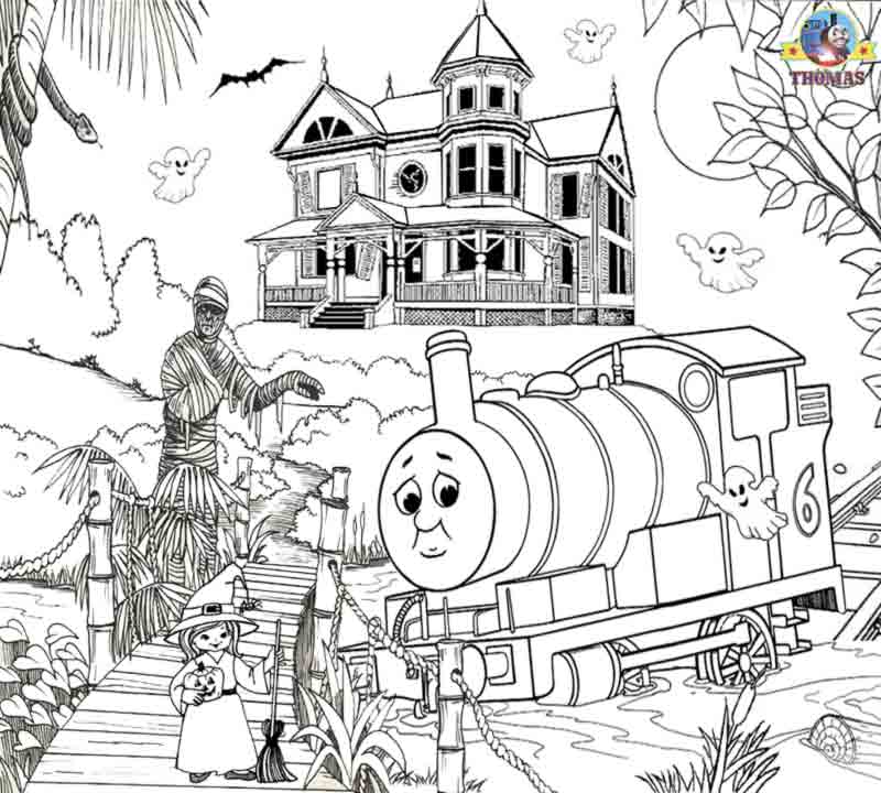 October Halloween Ideas Kids Activity Sheets In The Swamp Percy And Thomas Train Coloring Pages