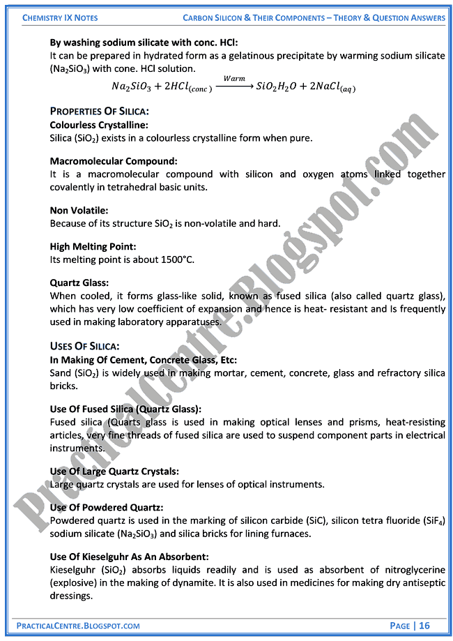 carbon-silicon-and-their-components-theory-and-question-answers-chemistry-ix