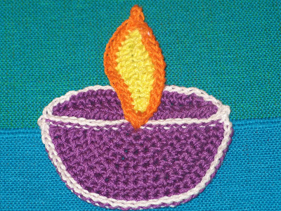 Crochet lamp for Diwali