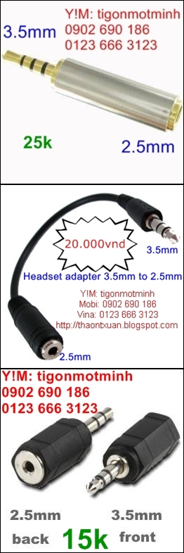 Jack chuyển 2.5, 3.5, 6.3 và dây cáp nối dài cho tai nghe, loa - 1