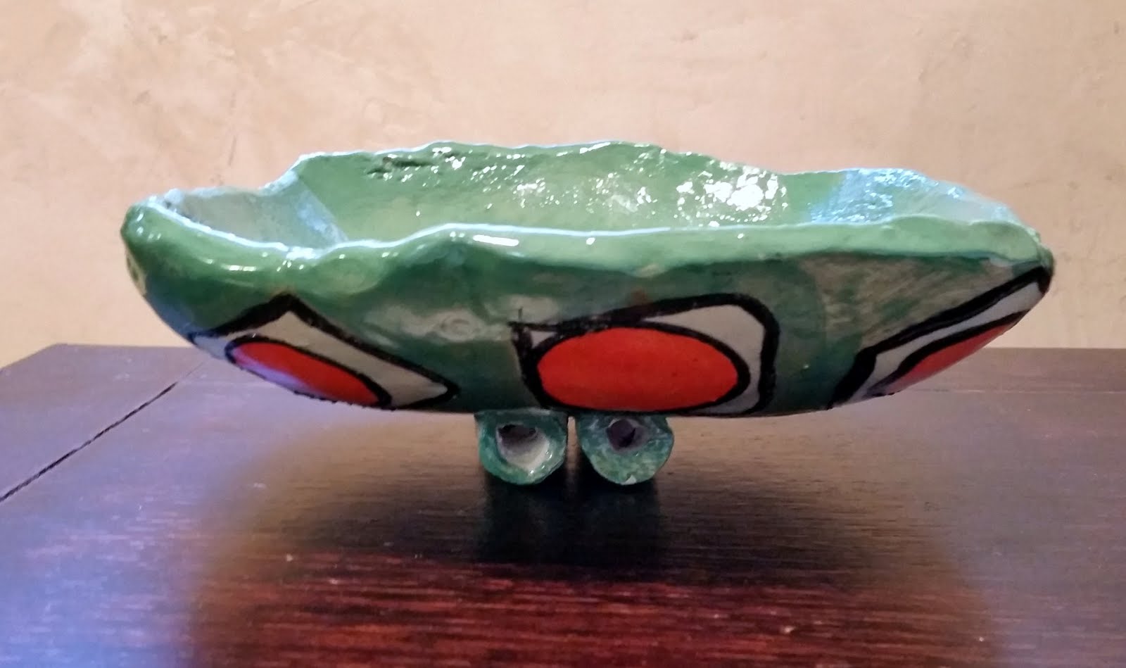 Green and Orange footed bowl