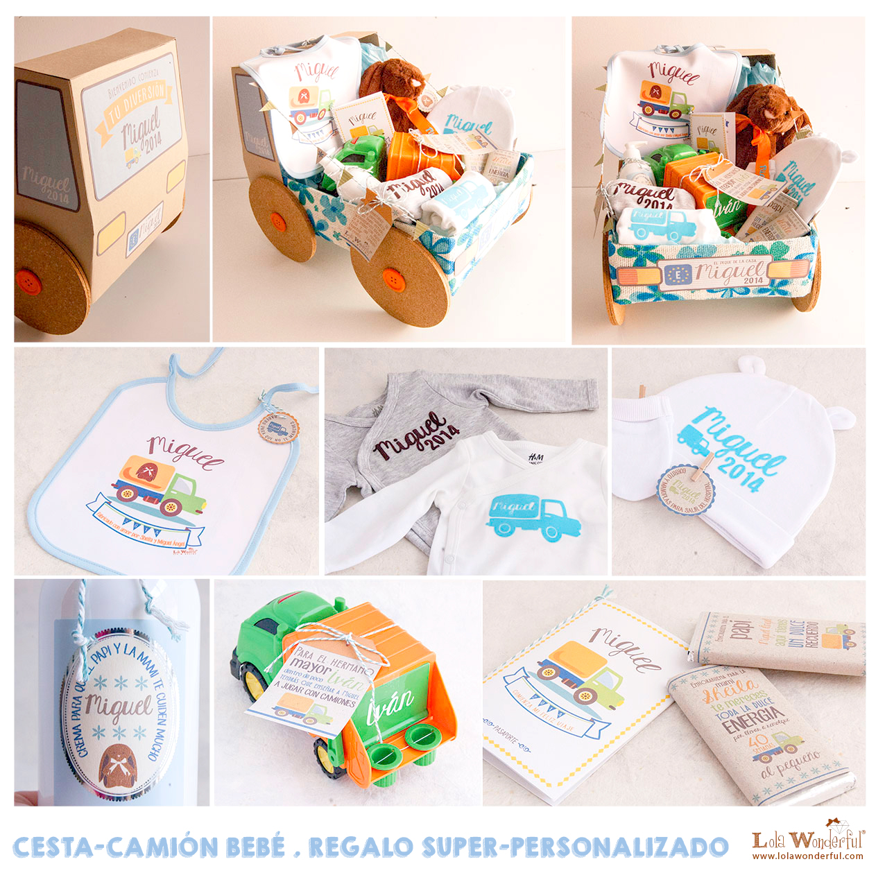 Lola Wonderful_Regalos personalizados y diseño para eventos: Cesta bebé  personalizada globo aerostático