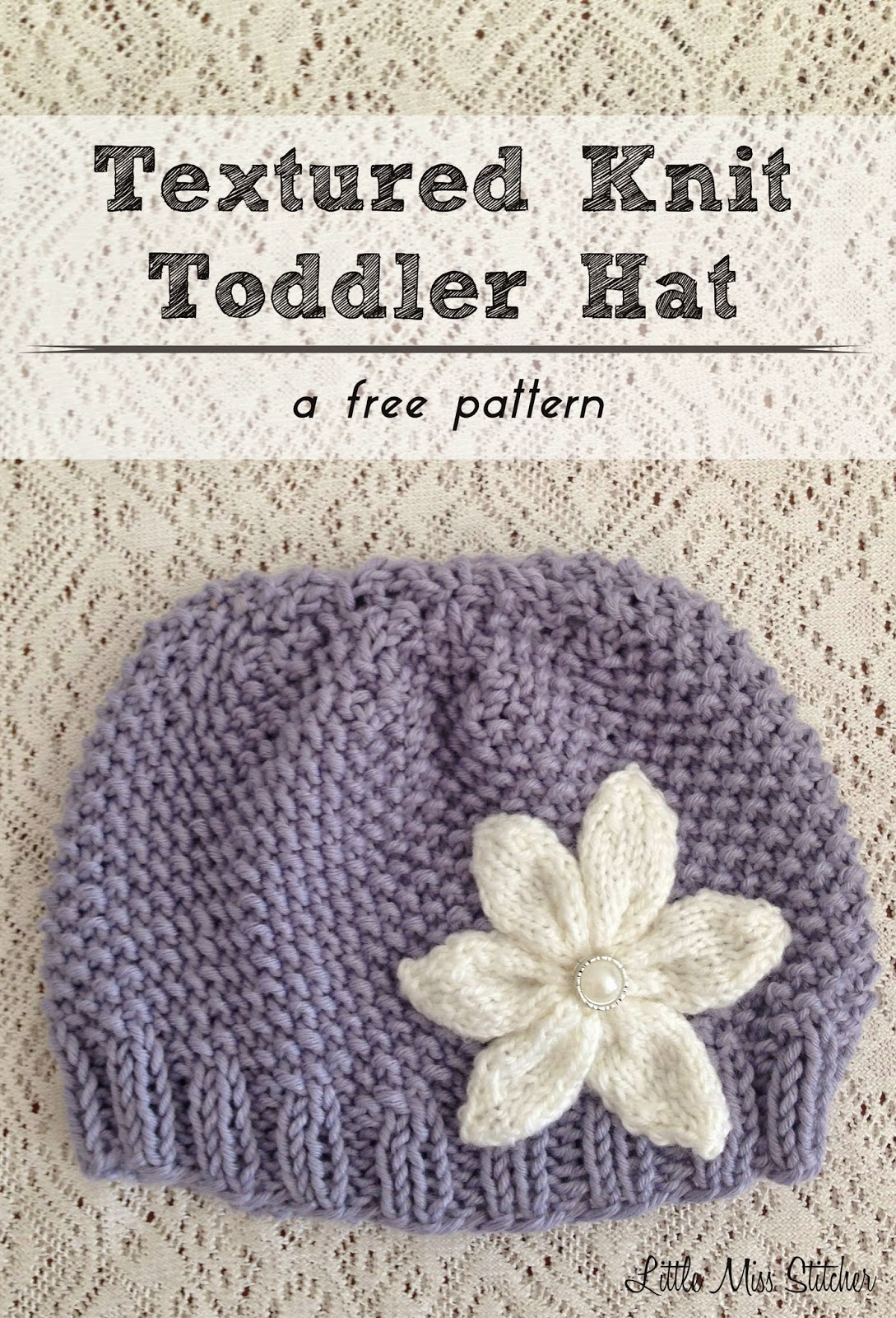 Textured Knit Toddler Hat Free Pattern Toddler hat pattern, Knitting