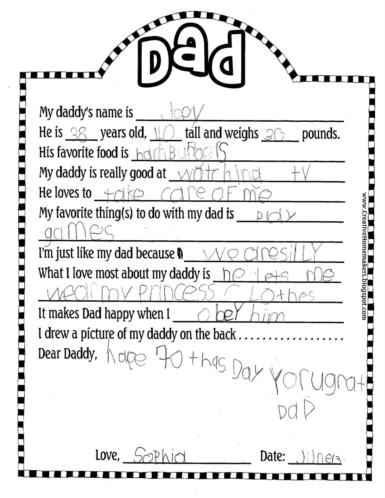 Father's day letter from son image
