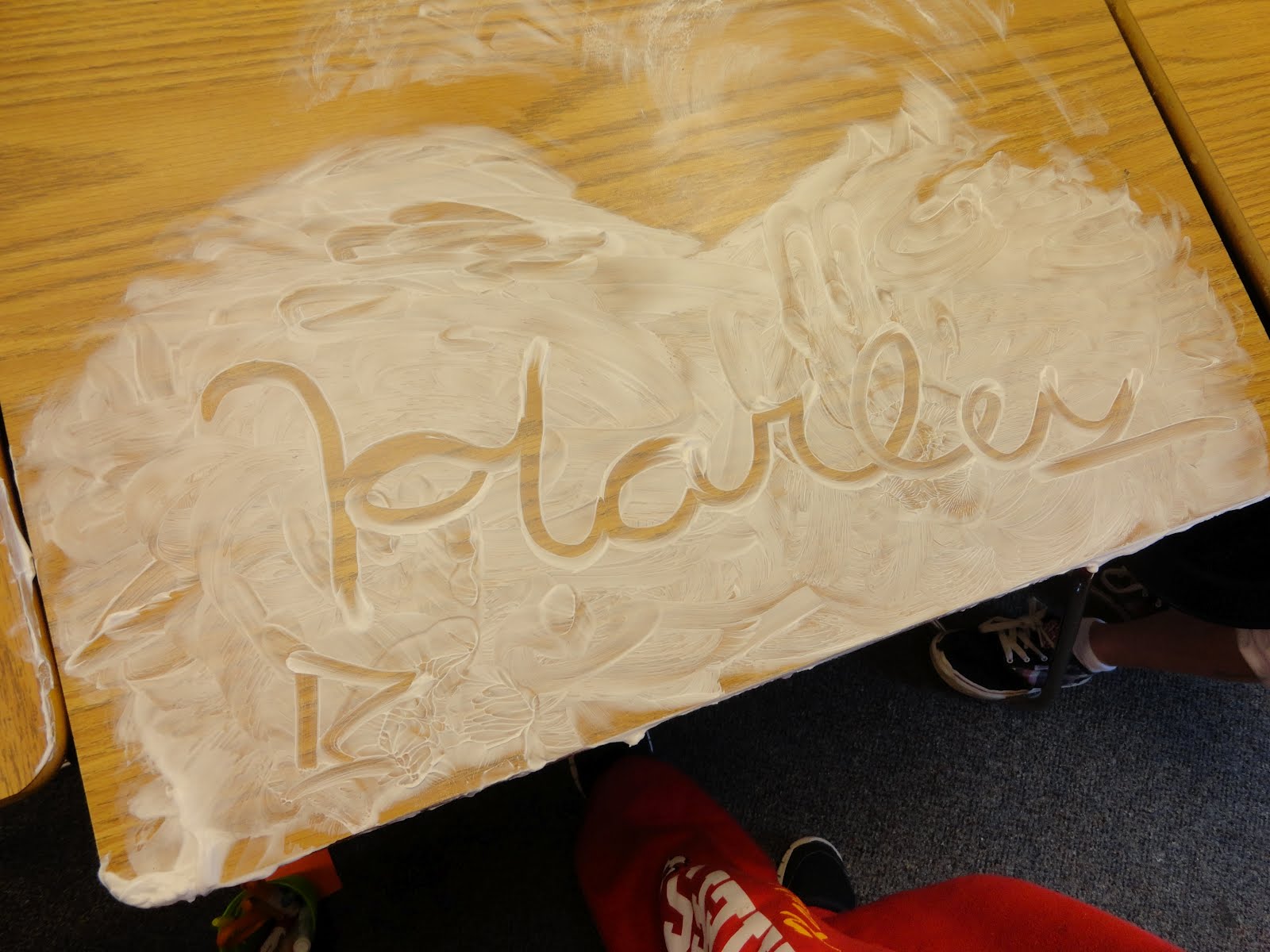 Adventures in Third Grade Shaving Cream'd Desks!