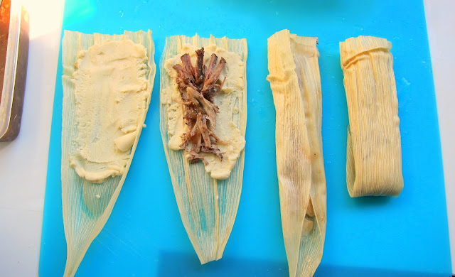 Filling Tamales for Pressure Cooking