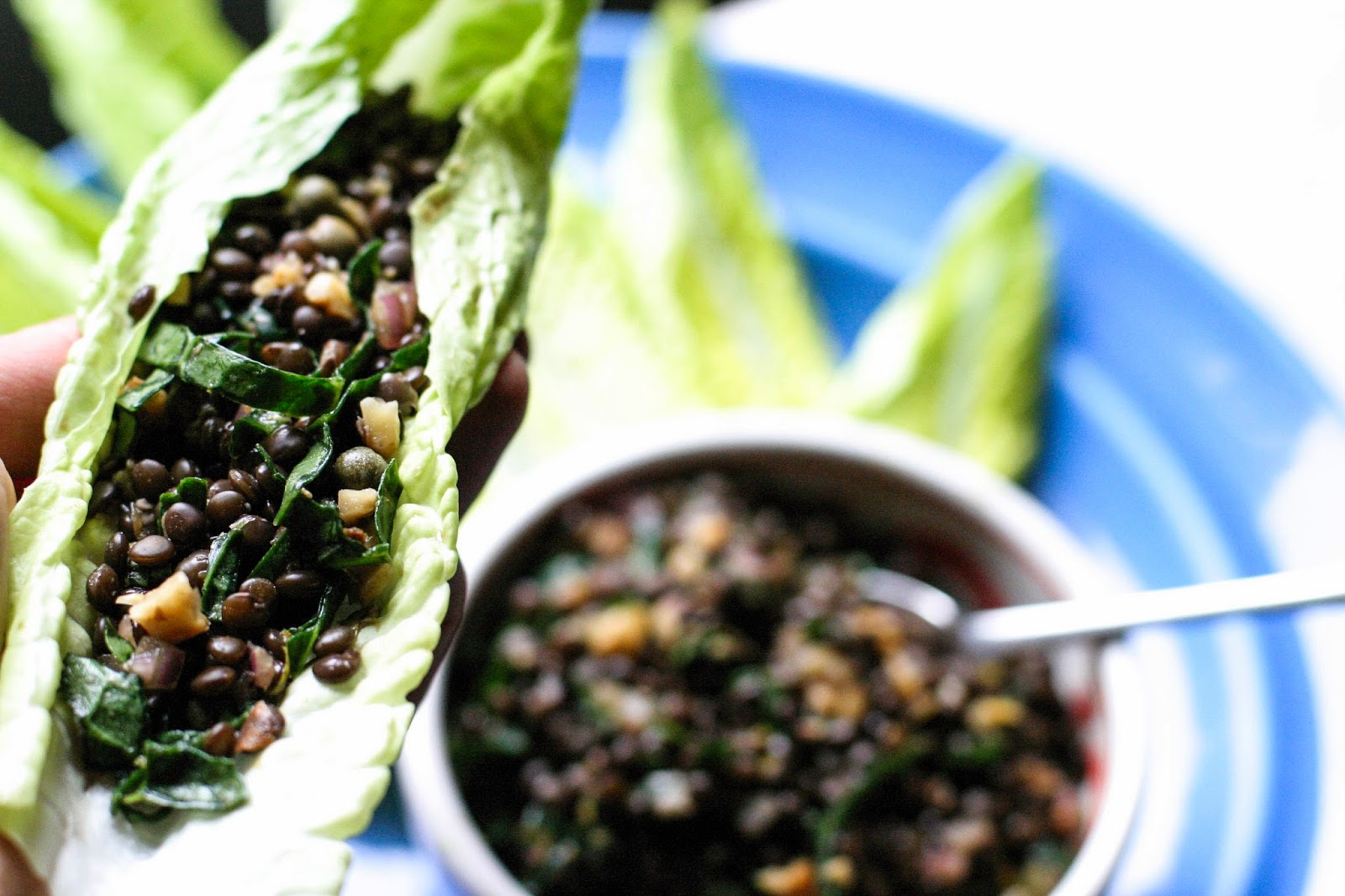 Beluga Lentil Lettuce Boats