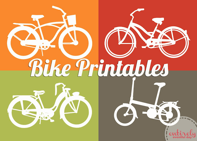 Adorable bike printables. Perfect for any room in the house. 2 dollar IKEA frames and a free printable. entirelyeventful.com #bike #print #kidsroom