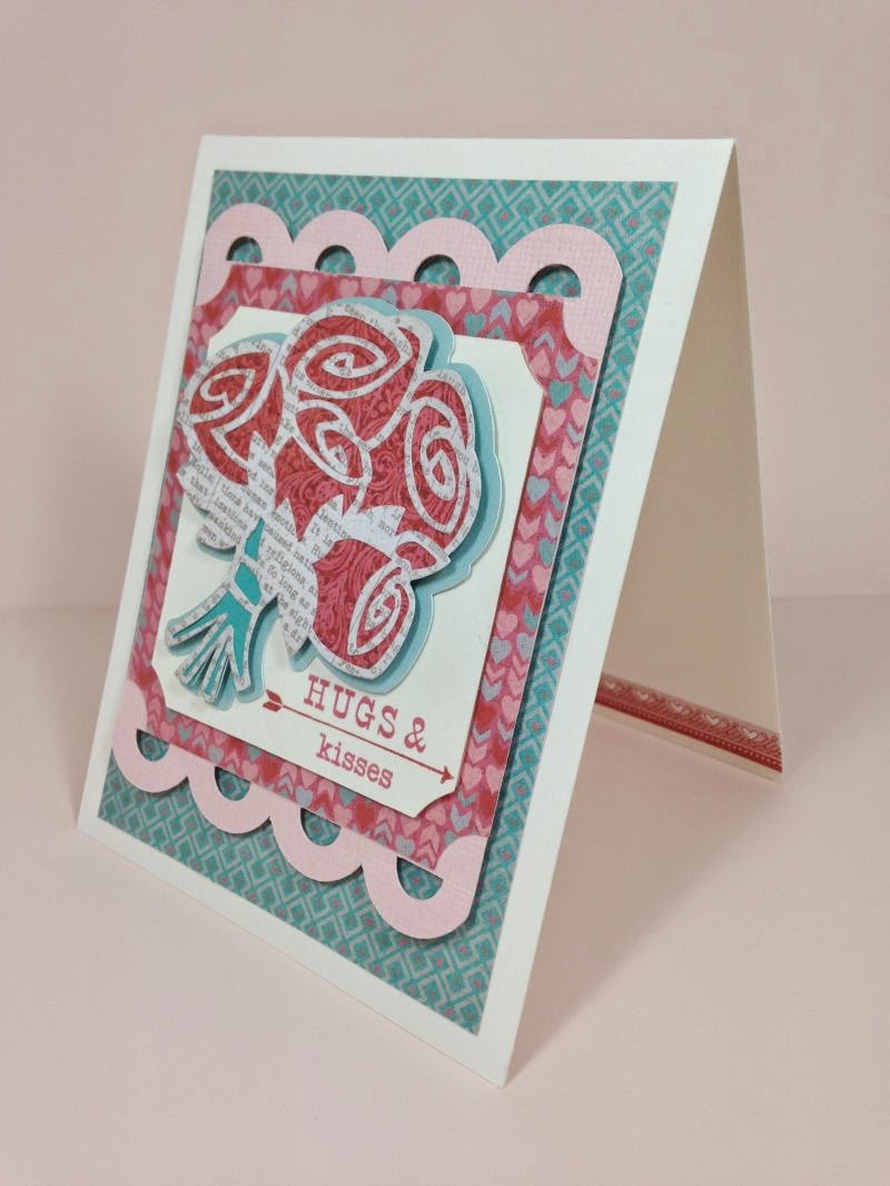 Cricut Hugs and Kisses card sideview