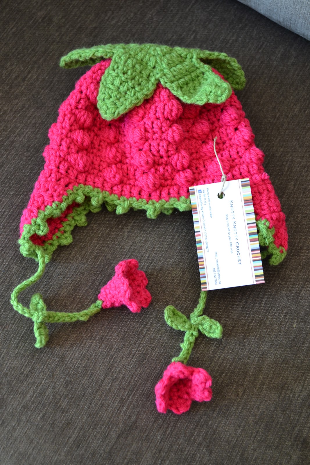 crochet strawberry hat