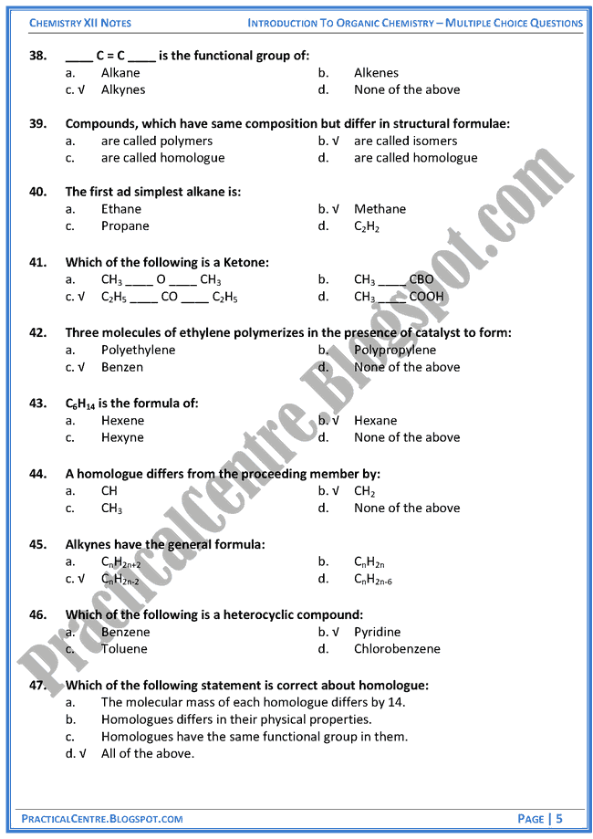 introduction-to-organic-chemistry-mcqs-chemistry-12th