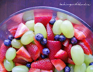 Strawberry, Blueberry, and Green Grape Fruit Salad with Honey Lime Dressing