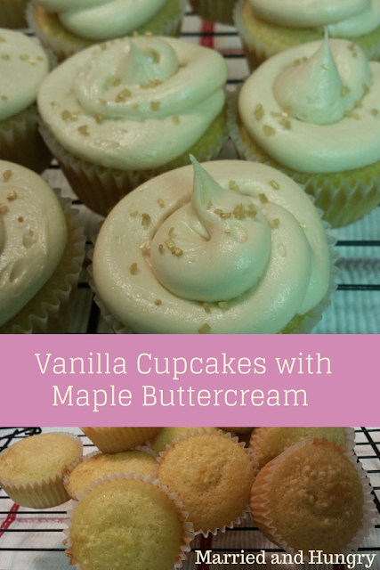 Easy great vanilla cupcakes, delicious maple buttercream
