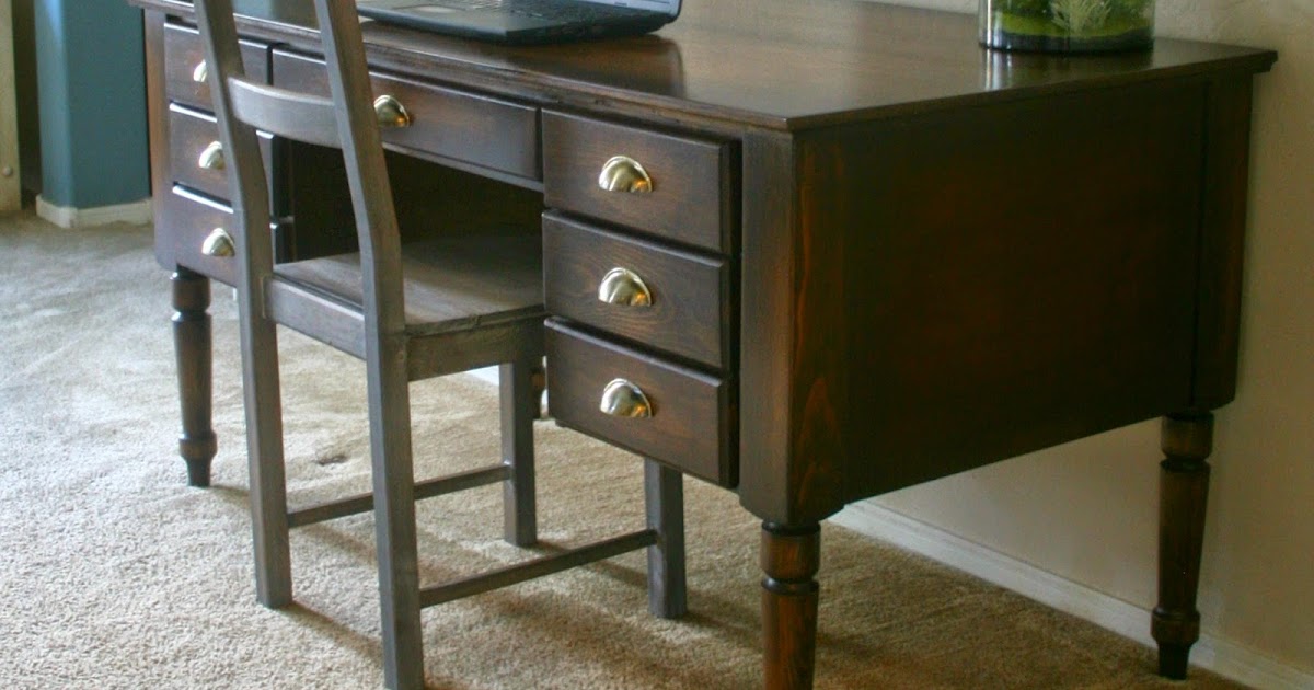 Pneumatic Addict Pottery Barn Printer's Keyhole Desk Knockoff Tutorial