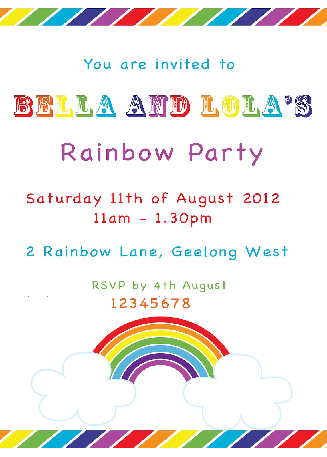 7th Birthday Rainbow Party Piccadilly Market
