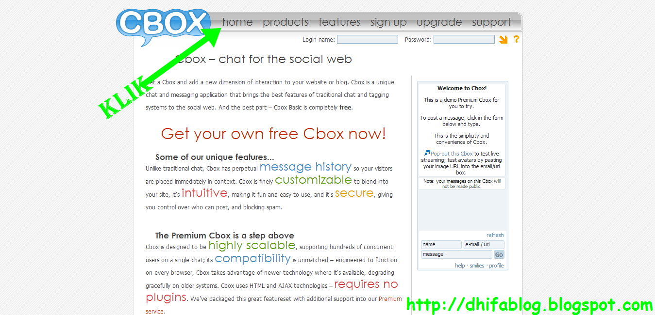 Cara Daftar Cbox Dhifa Blog