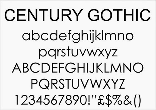 Tipografía sostenible-century gothic