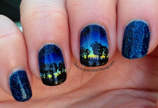 Starry Night Sky nail art