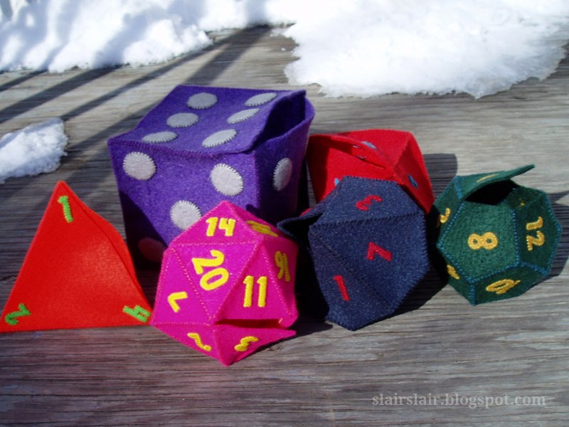 Slair's Lair Templates for a Full Set of Polyhedral Felt Dice