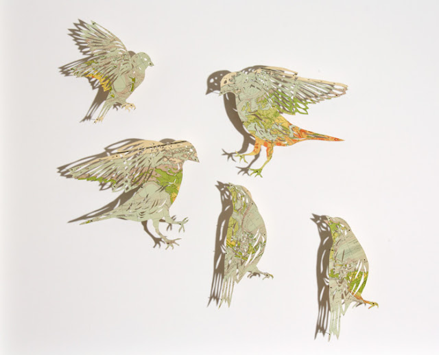 pájaros de papel de Claire Brewster, paper birds