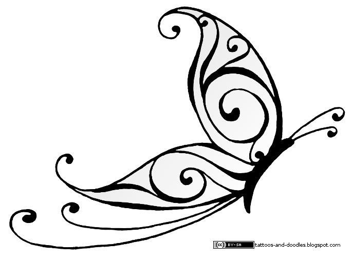 easy butterfly tattoo designs