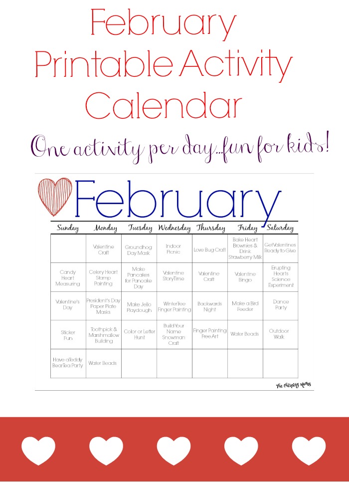 February Printable Activity Calendar for Kids The Chirping Moms