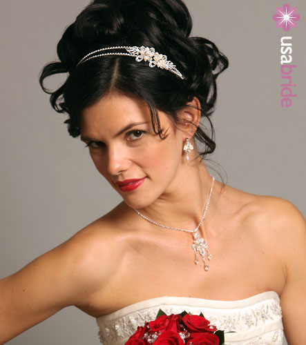 Sweet Up Do Hairstyle With Headband For Bridal