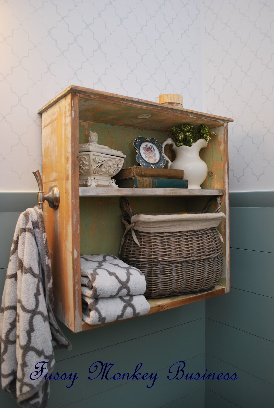 Fussy Monkey Business DrawerTurnedBathroom Shelf