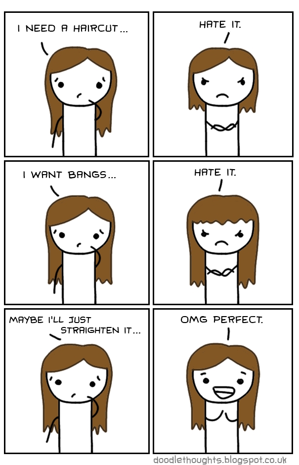 Doodle Thoughts Women's Hair Logic