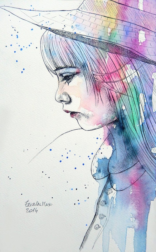 19-Little-Girl-Erica-Dal-Maso-Expressing-Emotions-Through-Watercolor-Paintings-www-designstack-co