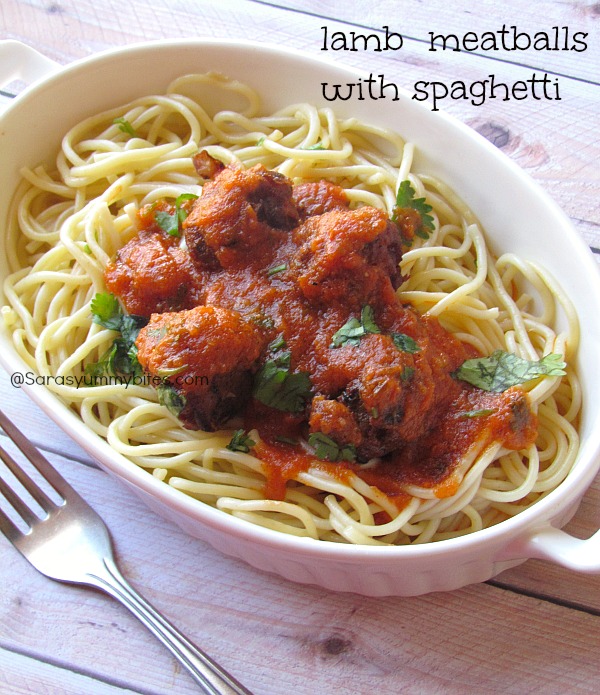 Spaghetti with Meatballs Indian version SarasYummyBites