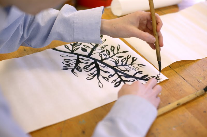 Dream. Pray. Create. Lesson idea SumiE painting