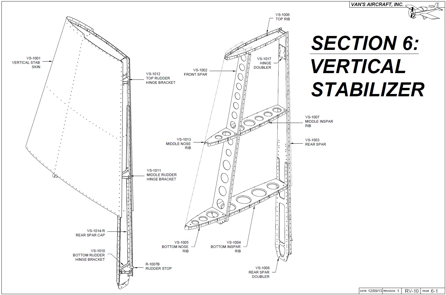 Operation "RV10" Starting Vertical Stabilizer, Tracking Hours and