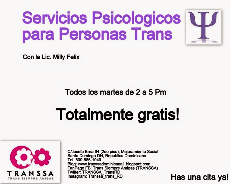 Servicios Psicológicos para Personas Trans.